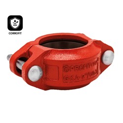 Angle-pad rigid coupling red Profit by Piping Logistics GKAGR grooved couplings corrofit UV resistance corrosive