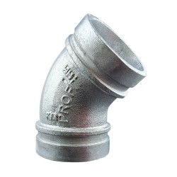 Grooved long radius elbow 45° galva Profit by Piping Logistics GBL45G grooved elbows