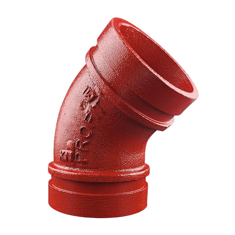 Grooved long radius elbow 45° red Profit by Piping Logistics GBL45R grooved elbows
