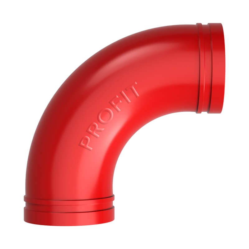 Grooved long radius elbow 90° red Profit by Piping Logistics GBL90R grooved elbows